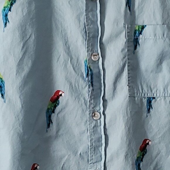 PACSUN Los Angeles Men's Parrot Bay Short Sleeve Button-Up Shirt Size Medium - Picture 9 of 9